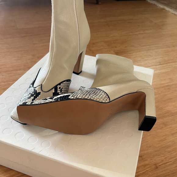 Khaite Dallas Stretch Leather Ankle Boots - Picture 3 of 5